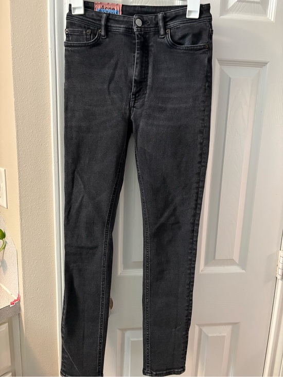 Acne Studios Denim - Acne Studios Blå Konst Peg Used Blk High Rise Skinny Jeans Black Size 26 32